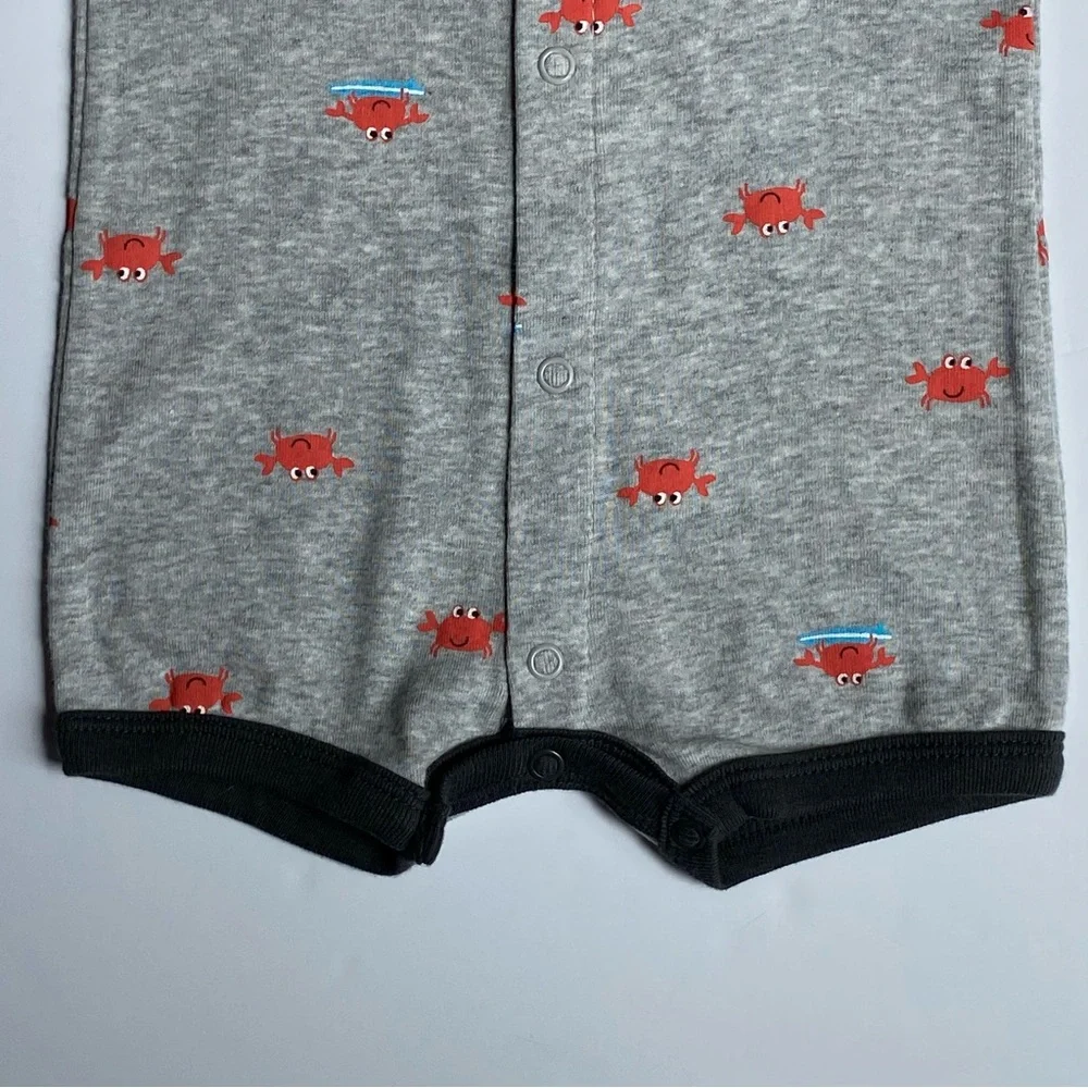 Crab Outfit 3 Months Carter's One Piece New NWT Romper Gray Oceans Crabs